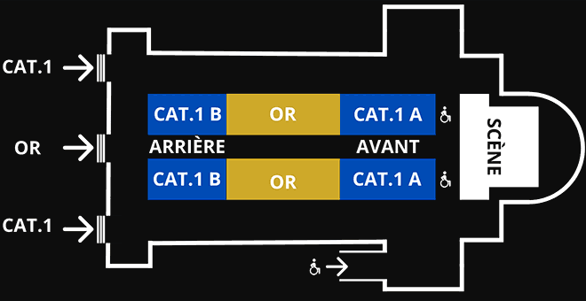 Plan de placement lors du spectacle à Metz dans l'église St Joseph